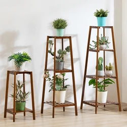 Support en bois simple pour plantes, Type d'atterrissage, étagère légère extravagante à plusieurs étages, cadre de pot de fleurs d'intérieur, 4 couches 