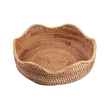 

Hot Sale Oval Wicker Woven Basket Bread Basket Serving Basket,10.2Inch Storage Basket for Food Fruit Cosmetic Storage Tabletop a