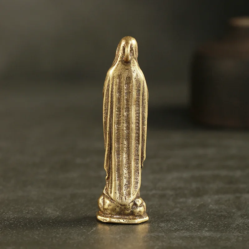 Virgin Mary pendants brass (6)