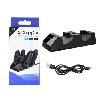 

Dual Charging Dock Led Light Display Charger for PS4 Wireless Game Controller Gadgets for game consoles