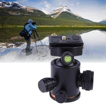 

QR Plate Portable Adjustable Ballhead Univeral Monopod Aluminum Alloy 360 Degree Rotation Tripod Head Easy Install Accessories