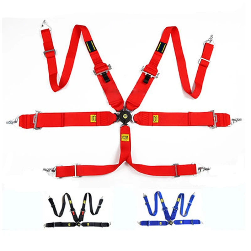 6PointCarSeatBeltQuickReleaseAdjustableStrapNylonHarness