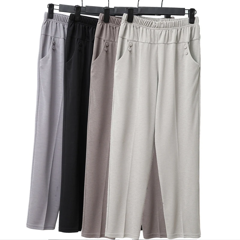Middle aged and Elderly Women Trousers 2020 Spring Summer New Elastic