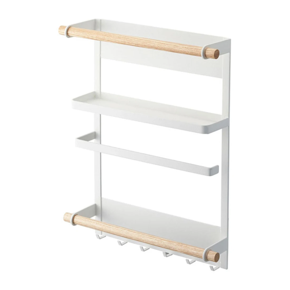 

Fridge Organizer Kitchen Rack Refrigerator Side Shelf Paper Towel Holder Refrigerator Shelf Storage - White