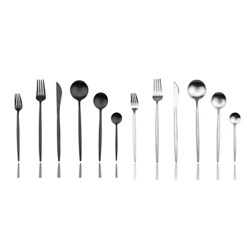 

Cutlery Sets,Matte Flatware Set,Satin Finish 24 Piece 304 Stainless Steel Utensils Set for Home and Restaurant