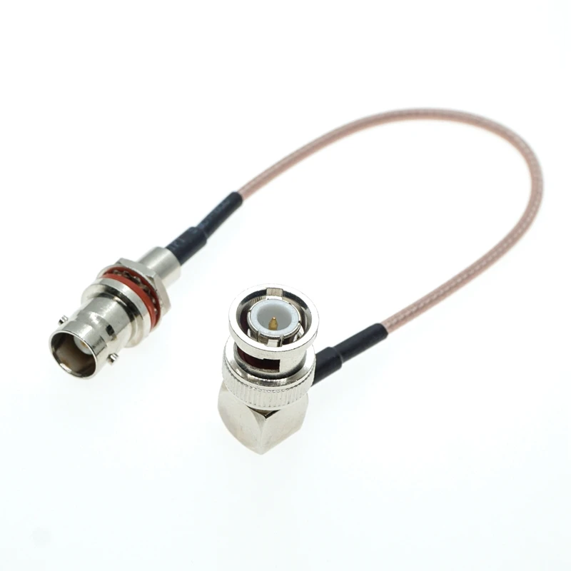 

BNC Male Right Angle To BNC Female Connector Bulkhead Pigtail Jumper RF RG316 Cable S