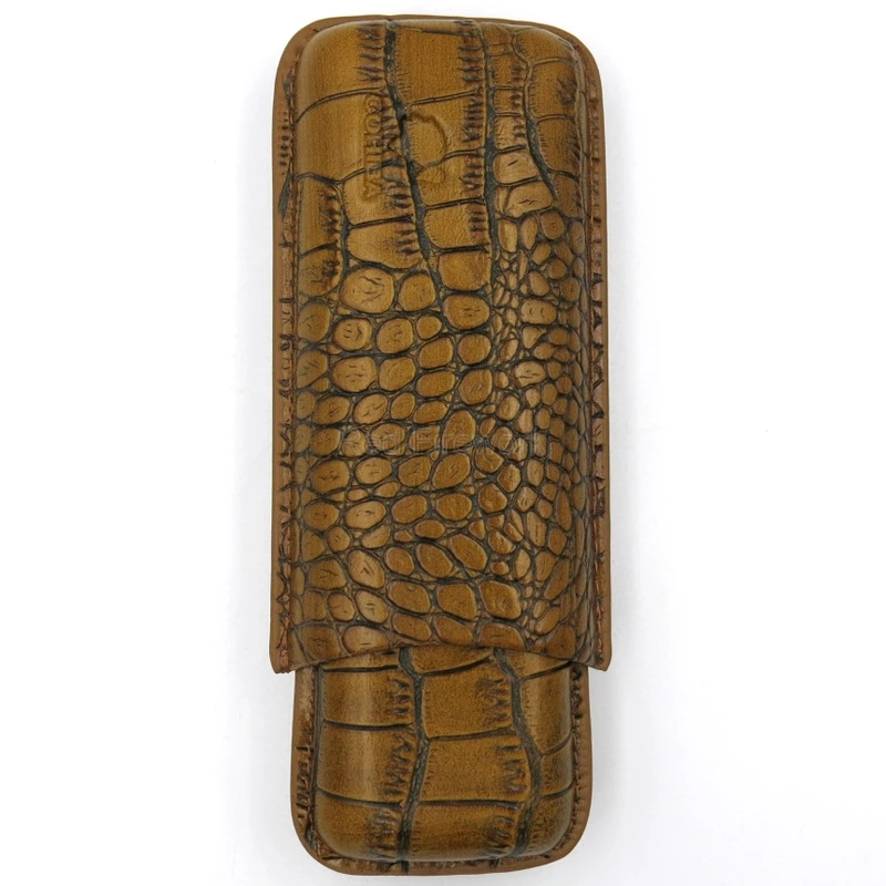 COHIBA элегантный 2 трубки крокодиловый узор кожаный чехол для сигар дорожная кожаная коробка для сигар W/нержавеющая сталь сигары резак