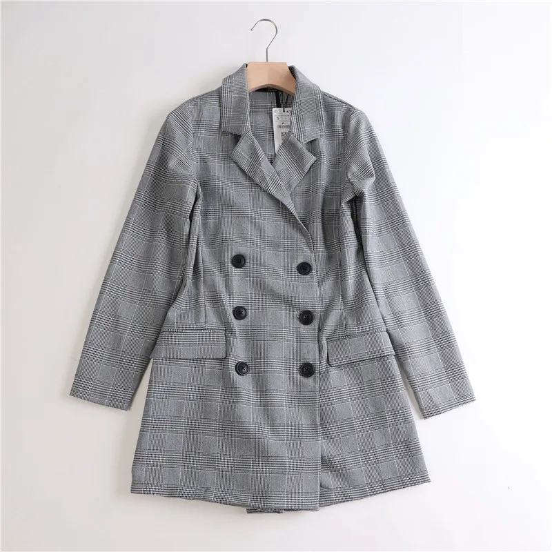 

Xz51 Timeless Fold-down Collar Double Breasted Waist Hugging Pattern Casual Jumpsuit One-piece Suit Jacket