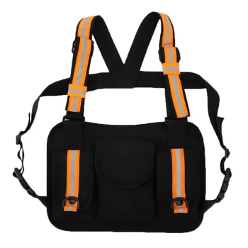 

Reflective Chest Rig Bag Hunting Vest Harness Front Pack Pouch Holster Vest Rig Hip Hop Streetwear Functional Chest Bag Sport