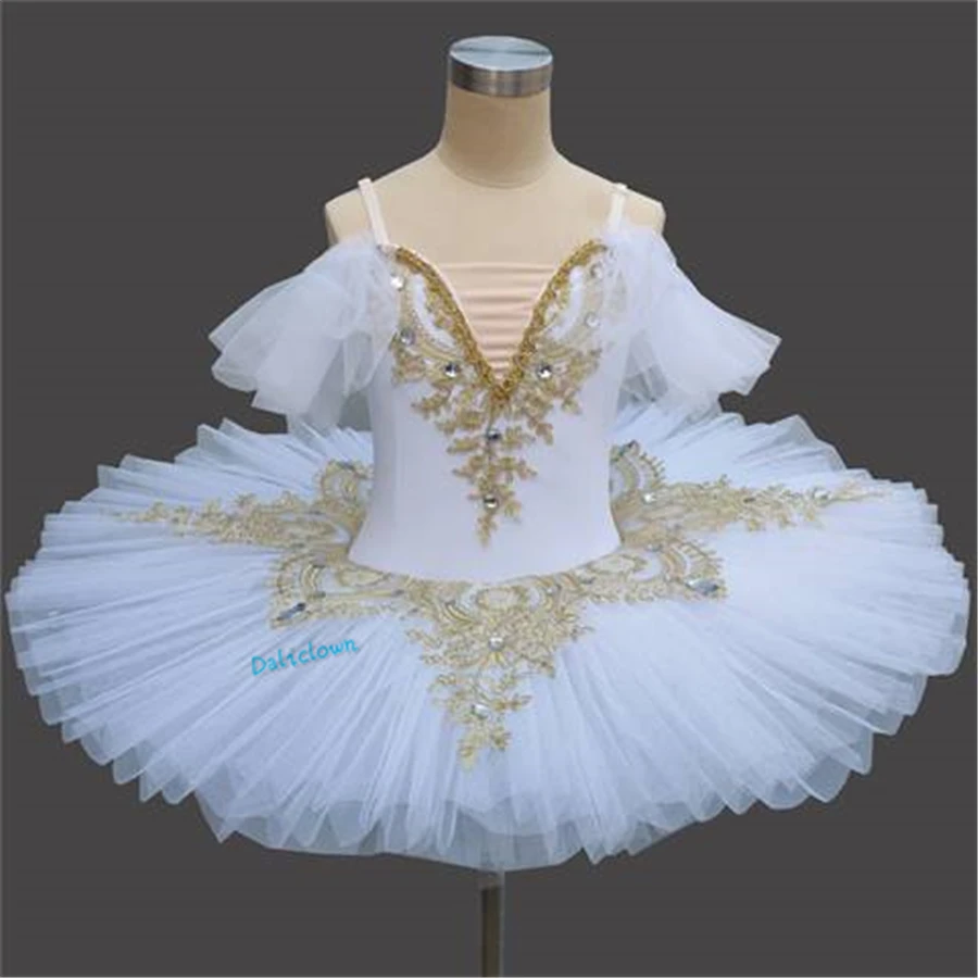 Agoky Girls Ballerina Swan Outfit Sequins Faux Fur Ballet Dance Tutu Dress with Fingerless Gloves and Hair Clip Set