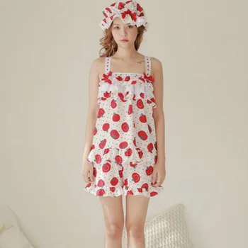 

Korea New Summer Women Pajamas Cotton Sexy Suspender Shorts Sweet Princess Sleepwear Loungewear Printing Pijama Heme Pj Set