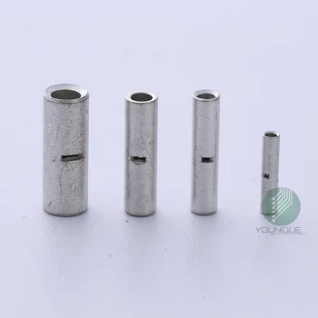 

500PCS 26-10 AWG BN0.5/1.25/2/3.5/5.5 Non-Insulated Butt Connector Joint Crimp Terminal Wire Bare