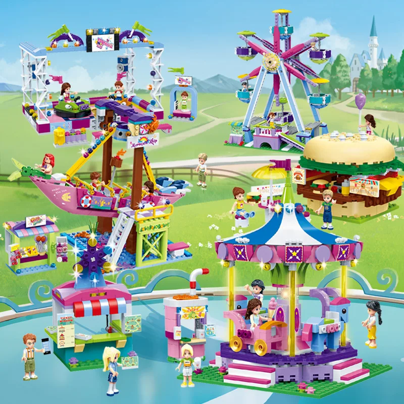 

Girl Friends Series Amusement Park Ferris Wheel Legoings Model Building Blocks Bricks Playgame Toys for Children Toy Gifts