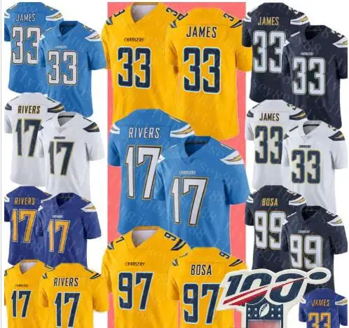 

New Mens Stitched 99 Chargers Jersey 33 Derwin James 17 Philip Rivers Jersey 97 Joey Bosa 28 Melvin Gordon Football Jerseys