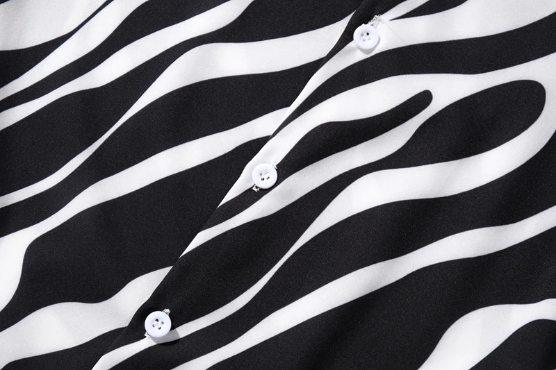 Streetwear Men Hip Hop Black White Zebra Short Sleeve Shirts Summer Beach Full Print Shirts Women Harajuku Fashion Top Clothes short sleeve shirt dress