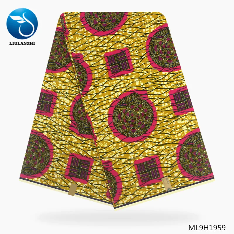 LIULANZHI хлопок восковая ткань s высокое качество настоящая Анкара восковая ткань для платья 6yardsml9h1950-ml9h69 - Цвет: ML9H1959