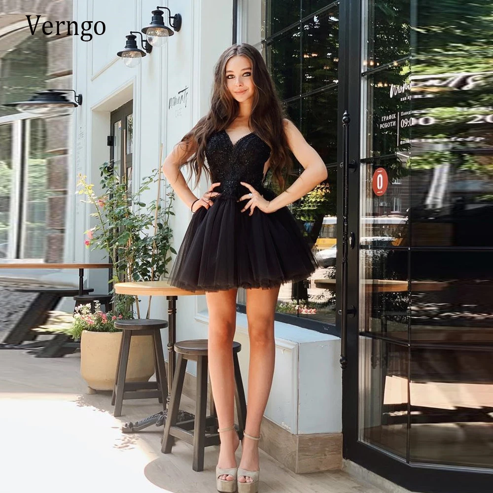 Verngo Sexy Cute Black Mini Short Prom 
