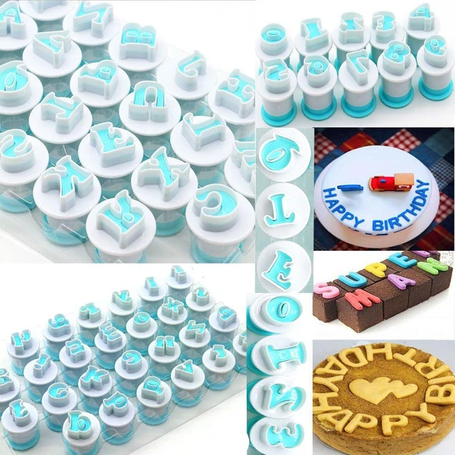 26pcs/set Cookie Stamp Impress Cookie Cutters Alphabet Letter and Number Fondant Cake Biscuit Mold Letter Shape DIY Cookie Biscuit Alphabet Letters
