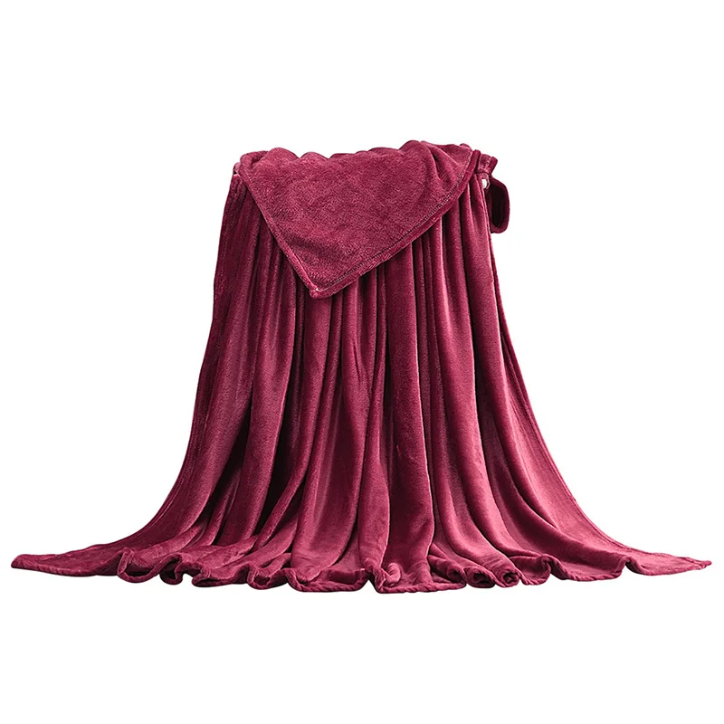 Wine red Зимнее одеяло уютное покрывало для дивана s утолщенное покрывало s удобное покрывало для кровати теплое покрывало для дивана - Цвет: Wine red