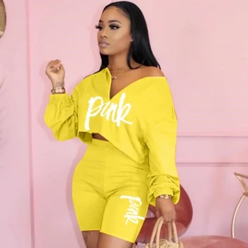 

Print Women Short Two Piece Set Top And Shorts Set Summer Tracksuit Streetwear Sweat Suit Women Set Casual 2 Pieces Outfits 2020