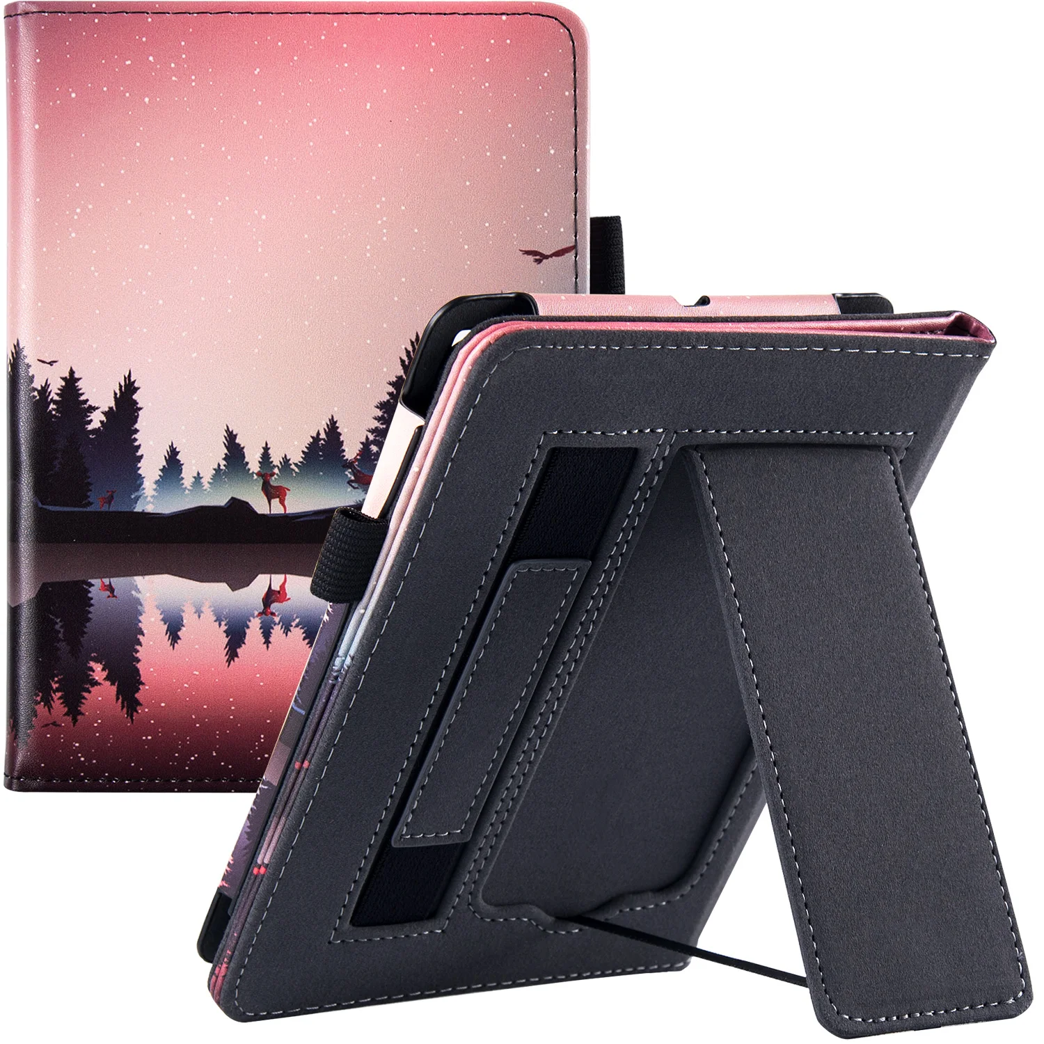 Stand Case para Kindle Paperwhite 11th Gen Paperwhite Signature Edition Capa de Couro pu com Alça de Mão 6.8 2023