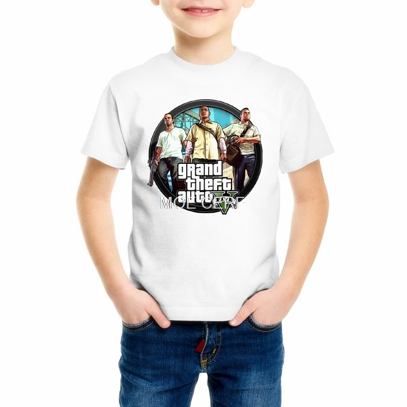 Футболка для мальчиков и девочек с 3D рисунком Grand Theft Auto GTA 5 футболка короткими