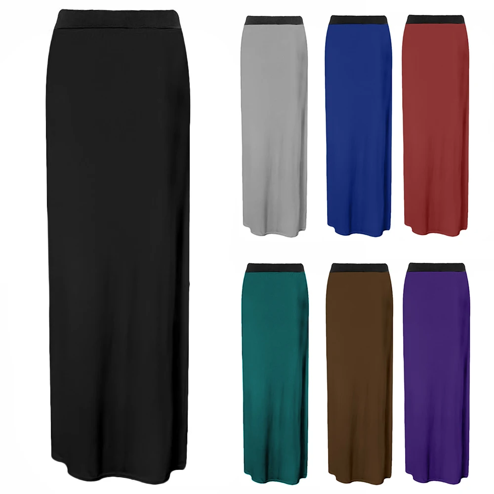 

Elegant High Waist Skirts Women Solid Colour Straight Maxi Skirts Female Casual Loose Skirts Jupe Femme Streetwear faldas D30