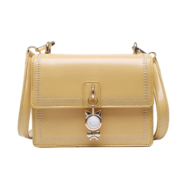 

Pure PU Leather Mini Square cartoon lock women's Shoulder Messenger Bag crossbody bags for women sac a main purses and handbags