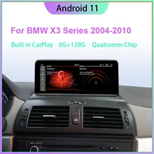 10.25” Qualcomm Android 11 Stereo Head Unit for BMW X3/X4 CCC 2004-2010 with CarPlay Auto GPS Navigation 4G LTE BT 10.25” Qualco