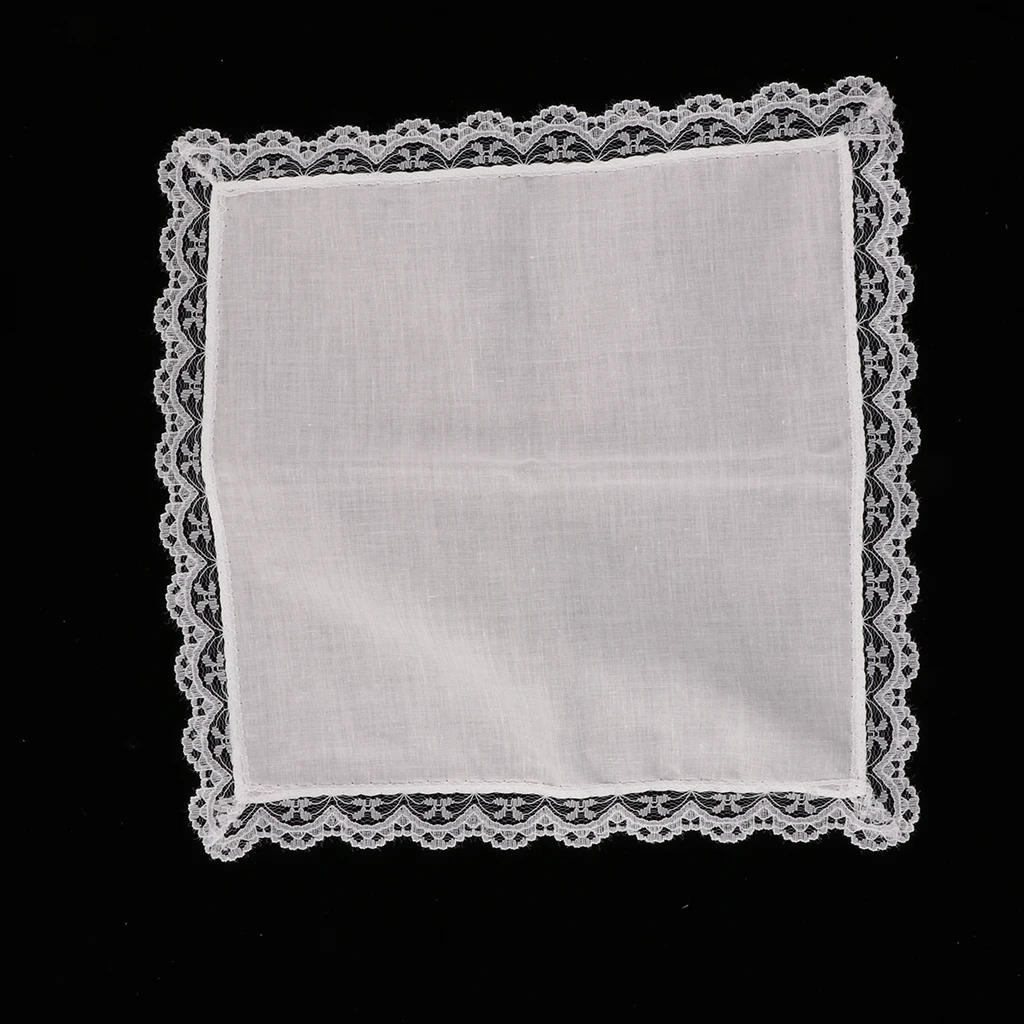 20 штук пустые белые хлопчатобумажные носовые платки карманные квадраты для женщин свадебный носовой платок крючком с кружевными полями