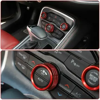 

A/C Switch Knob Trim Radio Parts Accessories Car Red Aluminum Alloy Ring