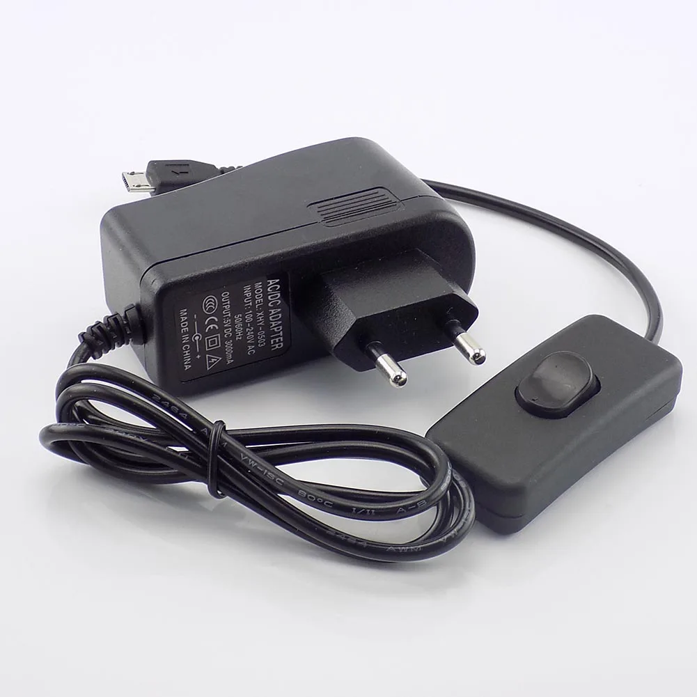 Micro USB AC к DC 5V 3A 3000mA адаптер питания зарядное устройство Трансформатор для Raspberry Pi Zero Tablet PC Switch EU/US Plug J17
