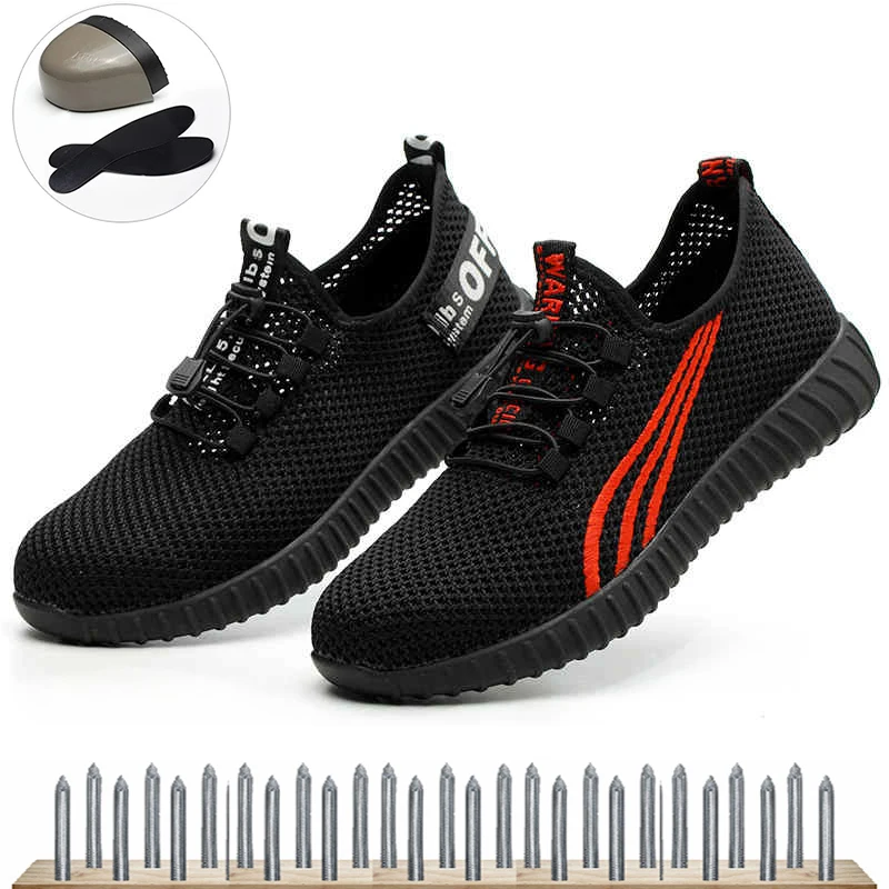 

Breathable Men Steel Toe Work Safety Boot Summer Work Shoes For Men Anti-smashing Construction Sneaker Men Safety Shoes Male