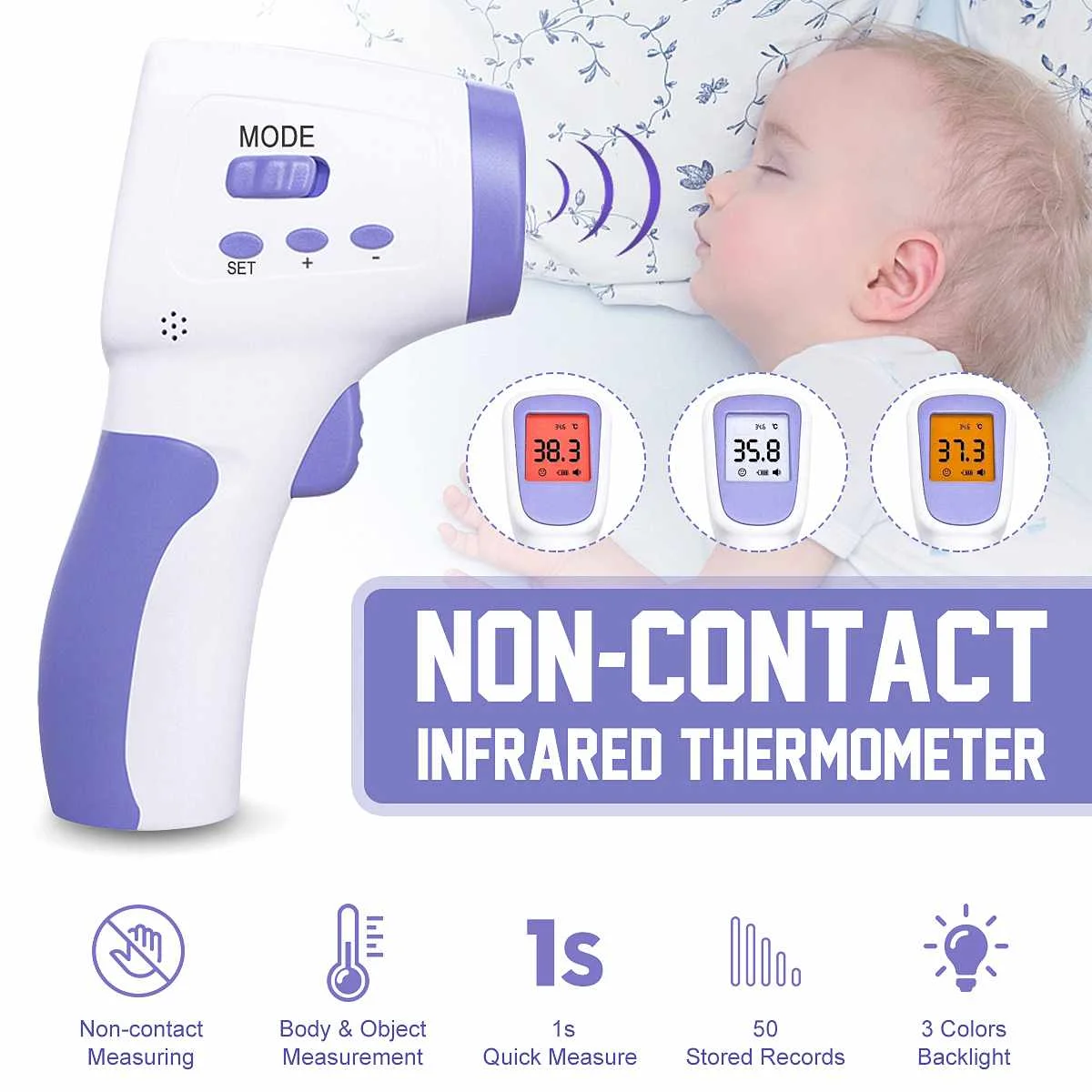 

Medical Infrared Forehead Thermometer Non Contact Infrared Thermometer Temperature Fever Digital Measure Tool for Baby Adult