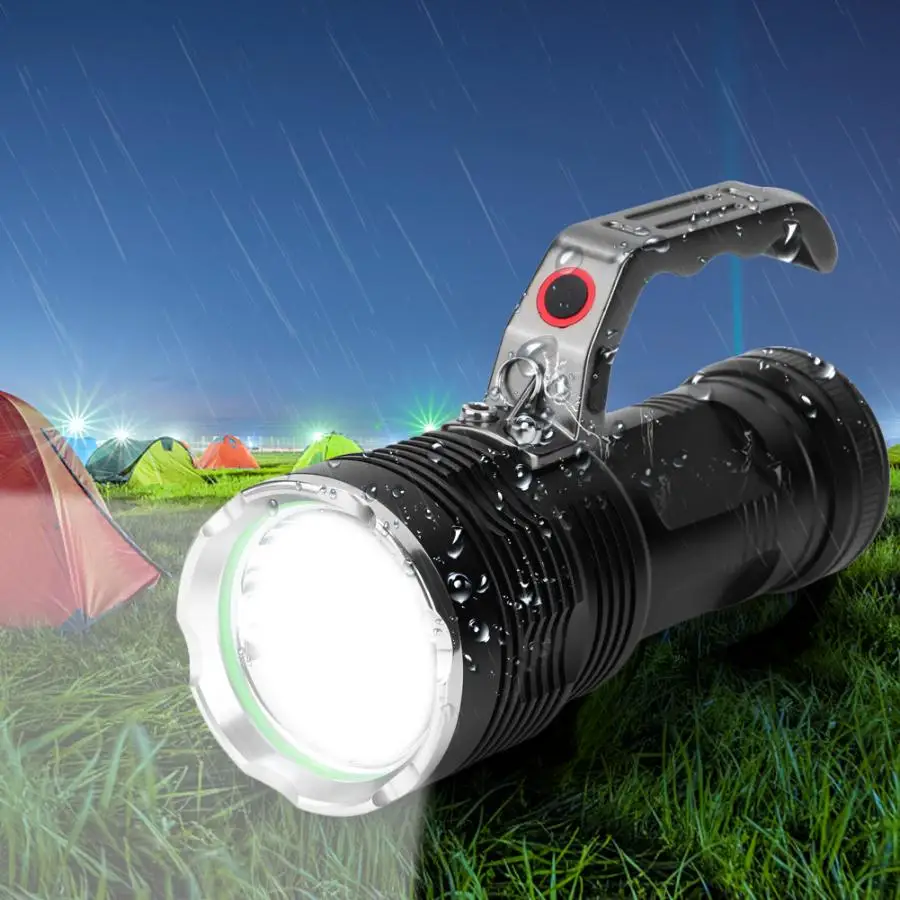 

USB Charging Torch Aluminum Alloy LED Flashlight High Bright IPX3 Waterproof Torch For Camping Emergency Outdoor Activity