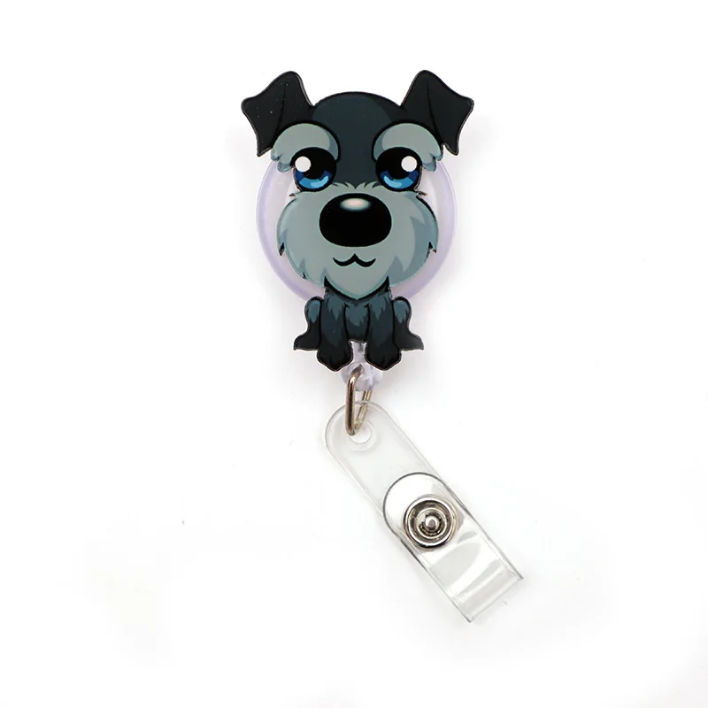 Animal Style Funny Dog Retractable Badge Reel For Nurse & Doctor