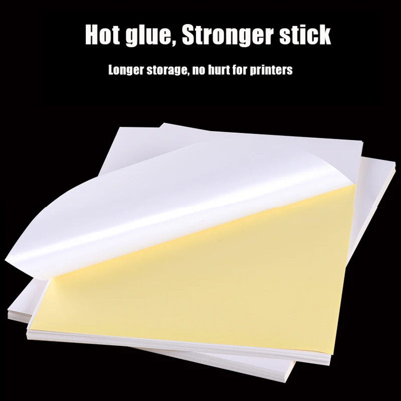 20 50 Sheets A4 White Self Adhesive Sticker Label Matte Glossy Surface  Paper Sheet for Laser Inkjet Printer Copier Craft Paper