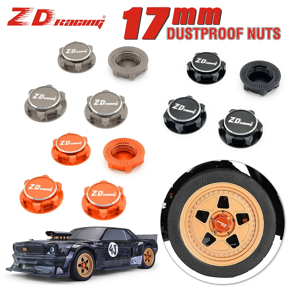 4 Pezzi Zd Racing Ex07 Alluminio 17Mm Dadi Esagonali Antipolvere Antiscivolo Per 1/8 1/7 Traxxas X-Maxx Summit E-Revo Arrma Buggy