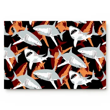 

Animal Theme Shark Pattern Modern Bathroom Accessories Non-slip Doormat Living Room Kitchen Doormat