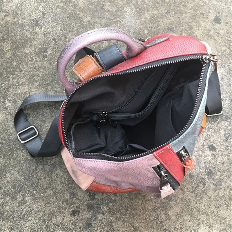 Nesitu уникальный Highend винтажный цветной женский рюкзак из натуральной кожи женские рюкзаки для девочек Женская дорожная сумка сумки на плечо M521