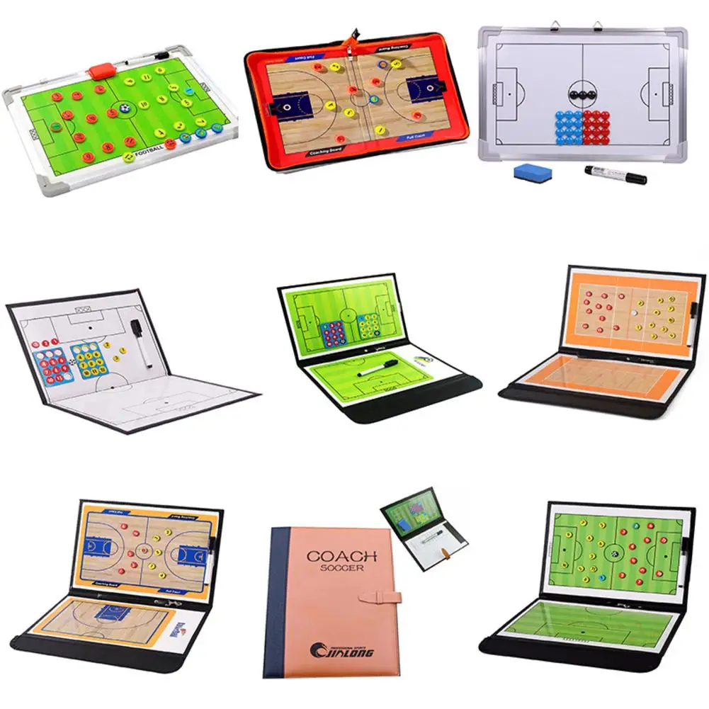 

9 style Trainning Equipments Football Soccer basketball volleyball Tactical Board 2.5 Fold Leather Teaching coaching Board