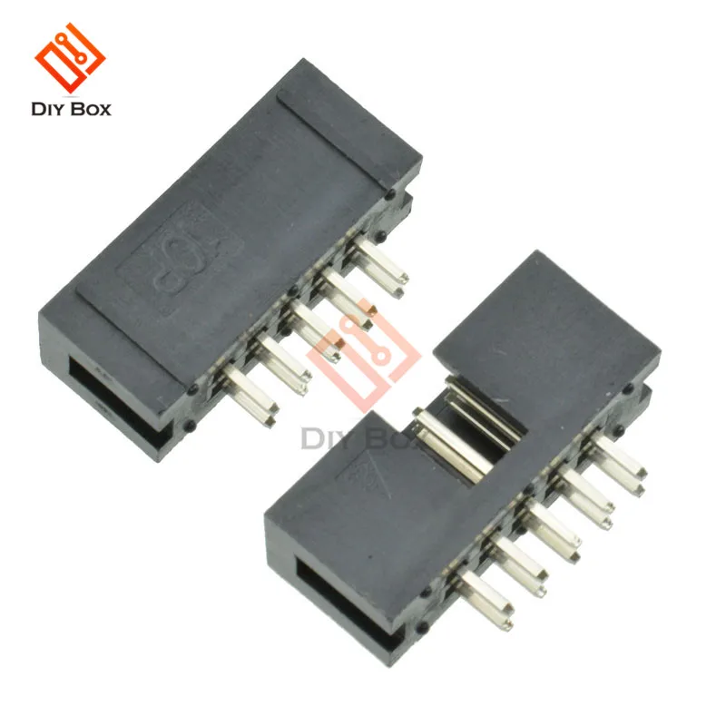 

5PCS 10 Pin 2x5 Pin Double Row 2.54mm Pitch Straight Pin Male IDC Socket Box Header Connector