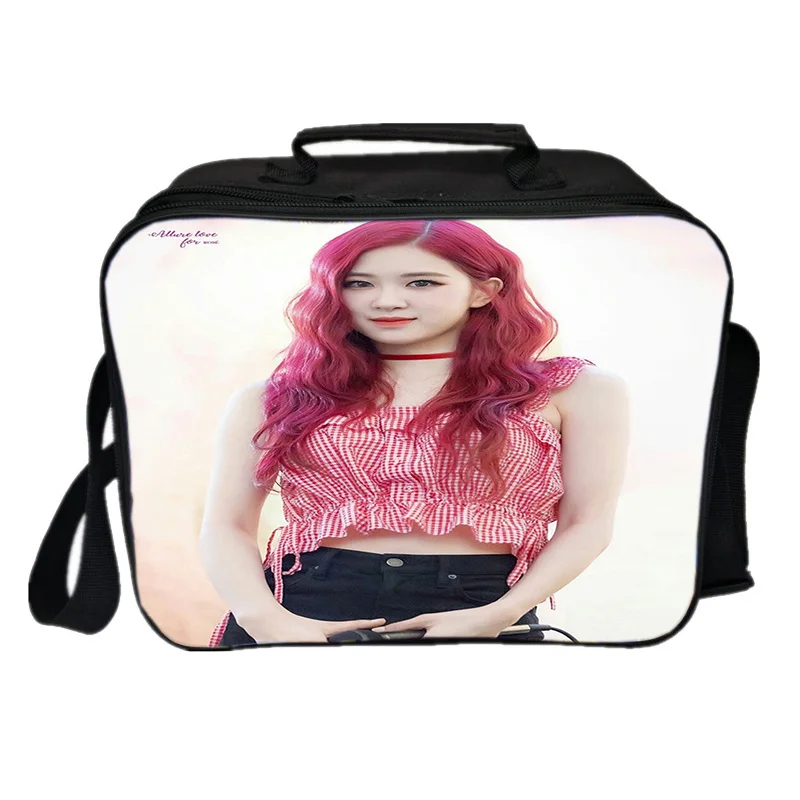 Студенческий работник Blackpink Jisoo Jennie Rose Lisa, сумка для ланча для мужчин и женщин, сумки для обедов для девочек и мальчиков, красивая сумка, новая детская сумка для ланча - Цвет: 3