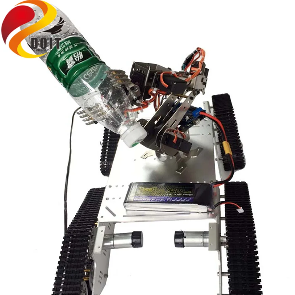 SZDOIT Wifi/Bluetooth/ручка управления 7DOF Радиоуправляемый автомобиль робот 7-оси робот рычаг с захватом+ T900 Танк шасси комплект DIY для Arduino