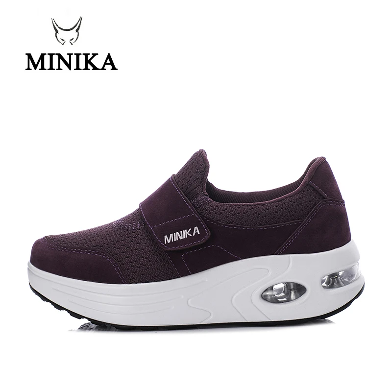 

Comfortable Wedge Sneaker Slimming Toning Shoes Thick Bottom Increase Minika Women Fitness Shoes Travel Air Swing Shoes Walking