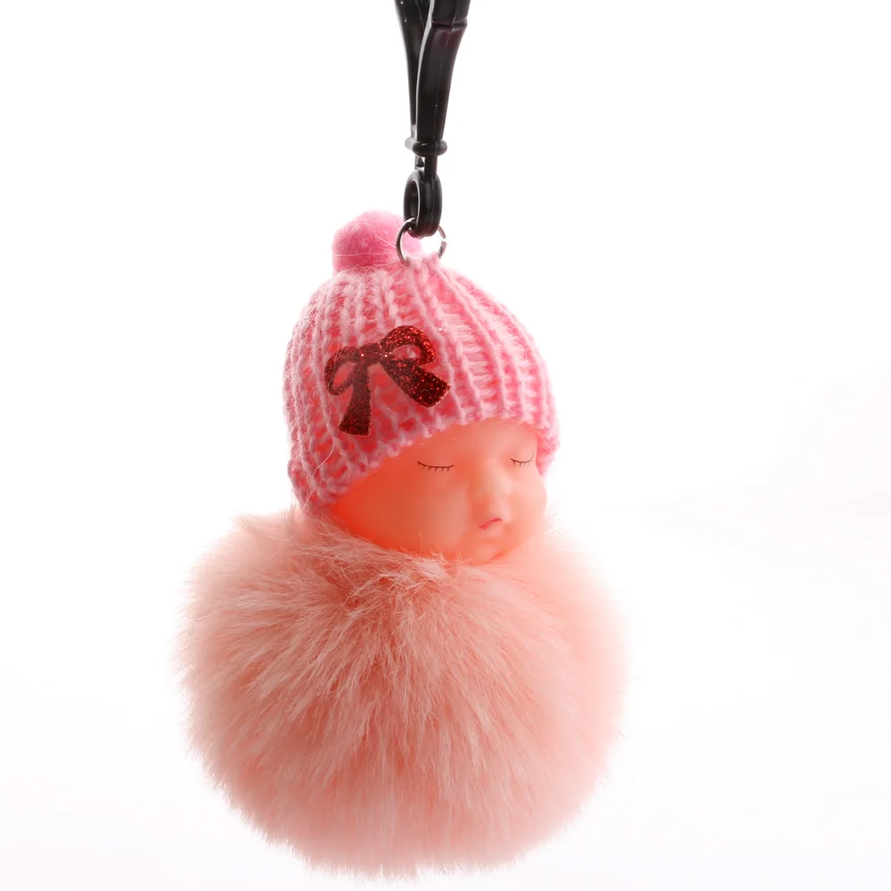 Милая Детская плюшевая кукла, детская игрушка, рождественский подарок, меховой шар, брелок для ключей, подвеска для девочки, сумка, украшения, пасхальный декор, подарки на день рождения - Цвет: Pink 4