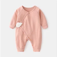 Lawadka 0-6M Spring Autumn Newborn Baby Girl Boy Romper Cotton Solid Soft Infant Jumpsuit With Wing Casual Clothes For Girls Boy 3