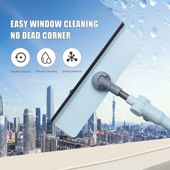 

Hot Telescopic Window Glass Wiper Cleaner Brush Rod Scrubber Window Cleaner Scraper With Spray Head Household Cleaning Tools