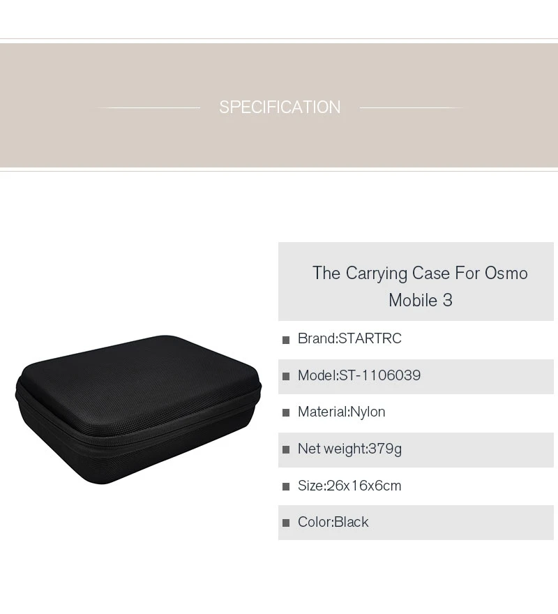 STARTRC Nylon Storage Box with Aluminum Tripod Set for DJI Osmo Mobile 3