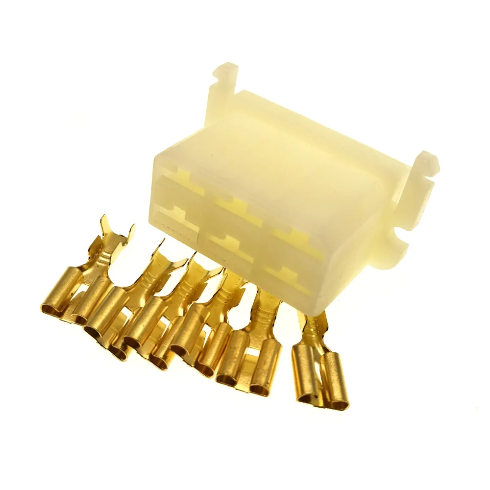 20 шт. 6,3 мм 6 Pin/way female Auto electronic plug(включая клеммы), Автомобильный Электрический разъем для мотоцикла, грузовика, автомобиля